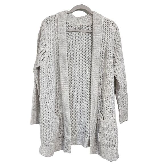 Willow & Clay Cardigan Sweater S gray loose knit open front Oversized - Picture 1 of 5